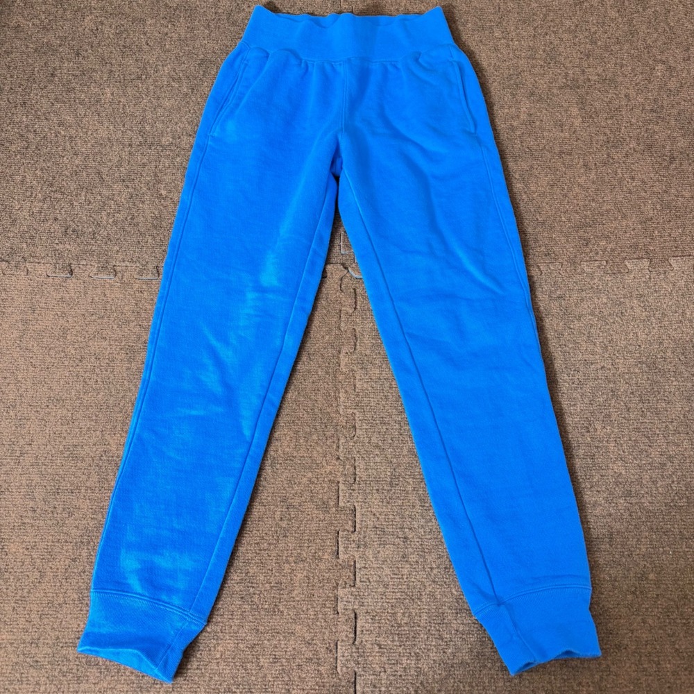 Champion Reverse Weave Sweatpants Womens Small Blue Fleece Joggers High Waist B+